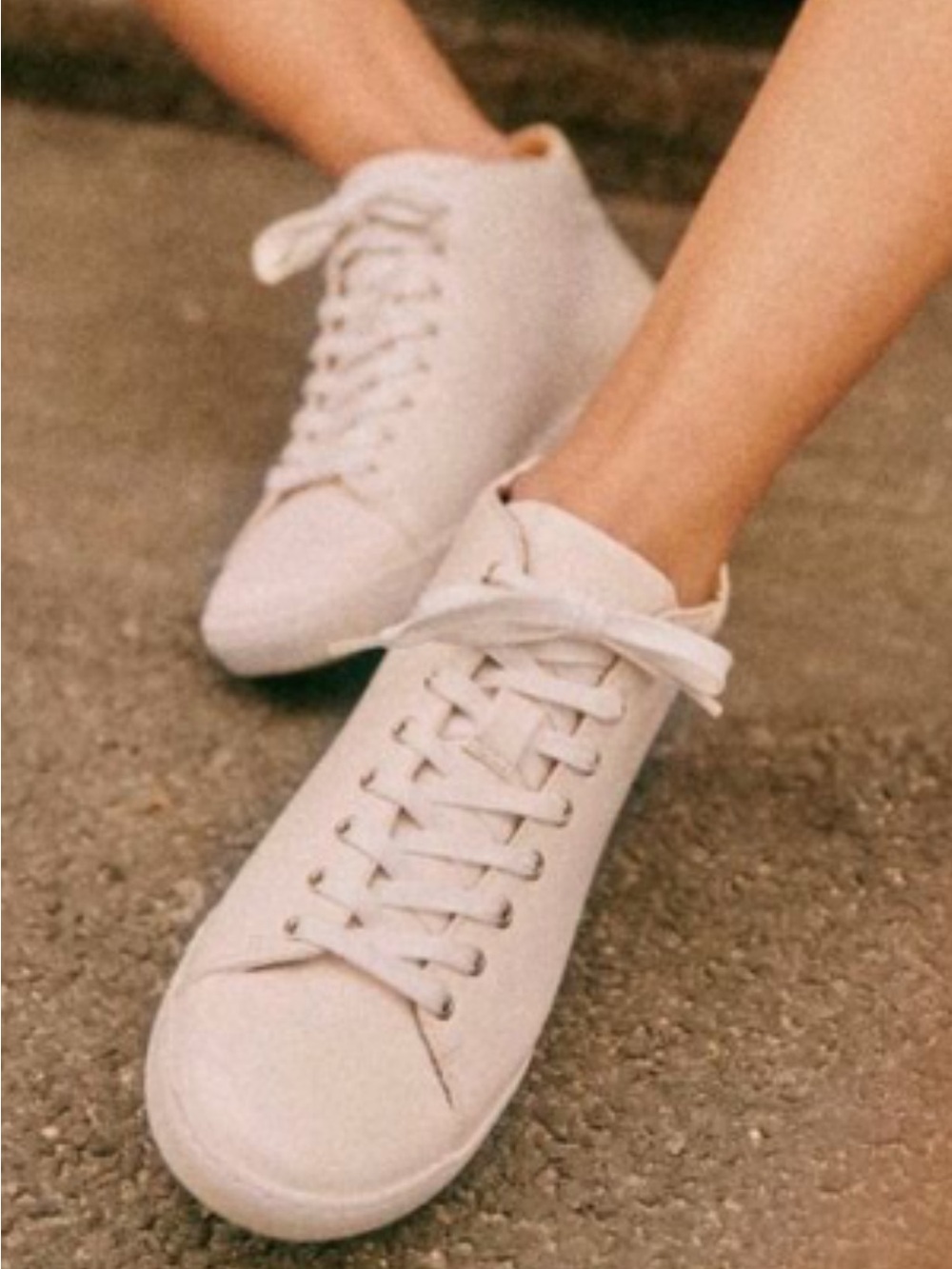 Sezane Canvas Jack Hi-Top Sneakers Ecru Size 6.5